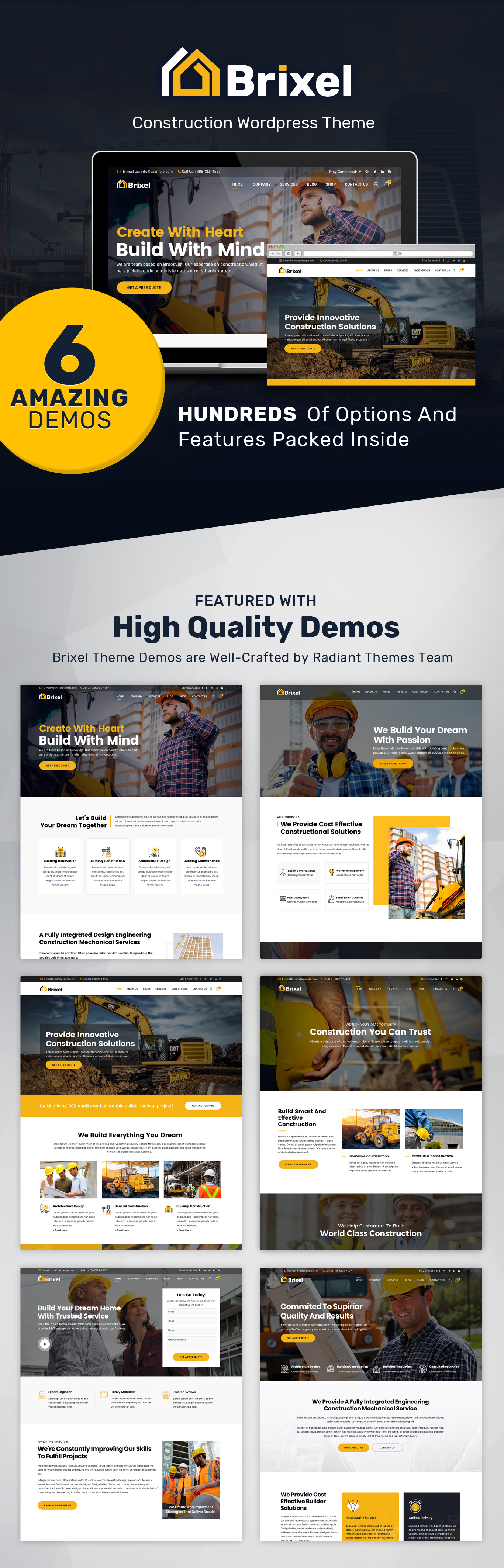 Construction Theme Home Page Designs